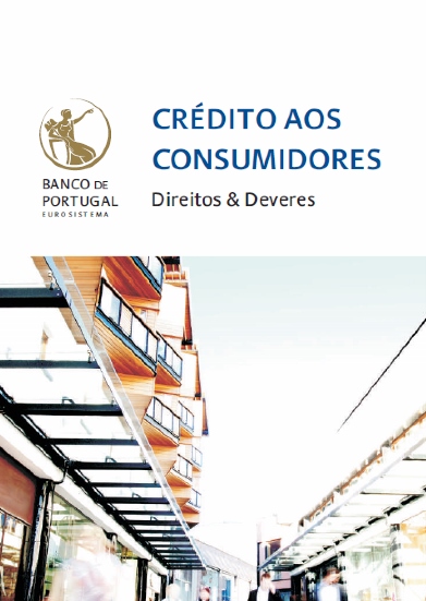 Imagem de um folheto sobre a publicação do Banco de Portugal acerca do Crédito aos Consumidores - Direitos & Deveres.